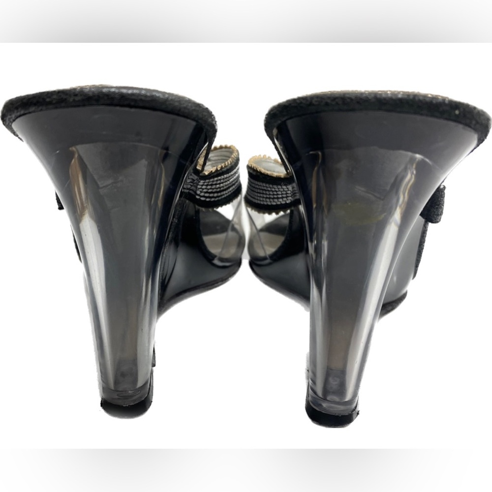 Dezario BLK/ CLEAR  Acrylic Rhinestone Wedge, 9 Fall Sale - Picture 5 of 8
